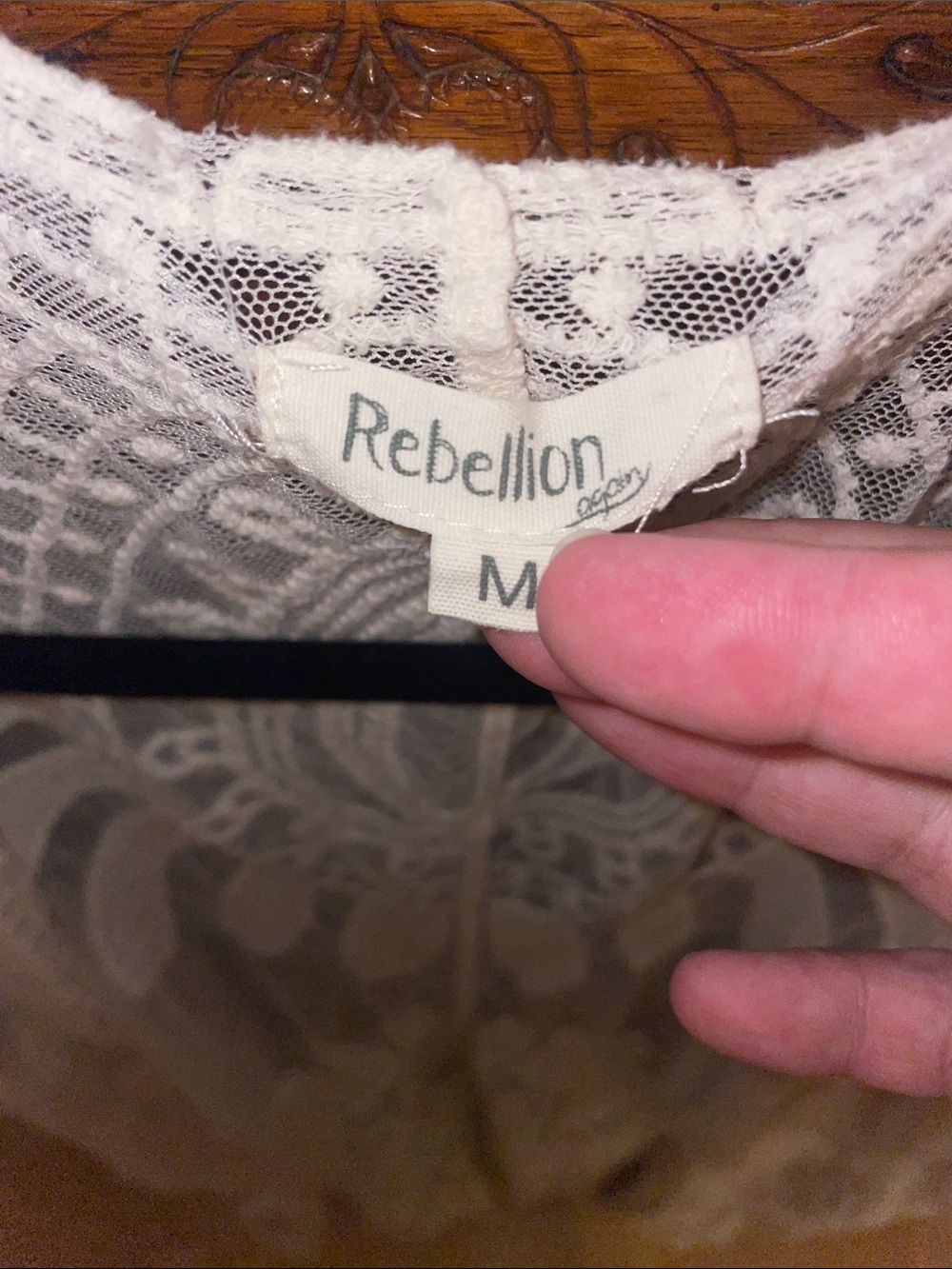 Rebellion Long Sheer Lace Kimono, size medium - Picture 2 of 7